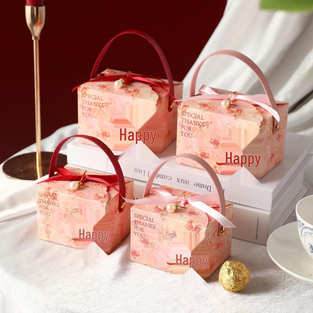 Elegant Chinese Style Handheld Wedding Candy Gift Box