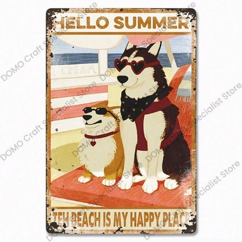 1 pc Retro Metal Wall Art Decor, Vintage Tin Sign for Office Living Room, 8x12 inches