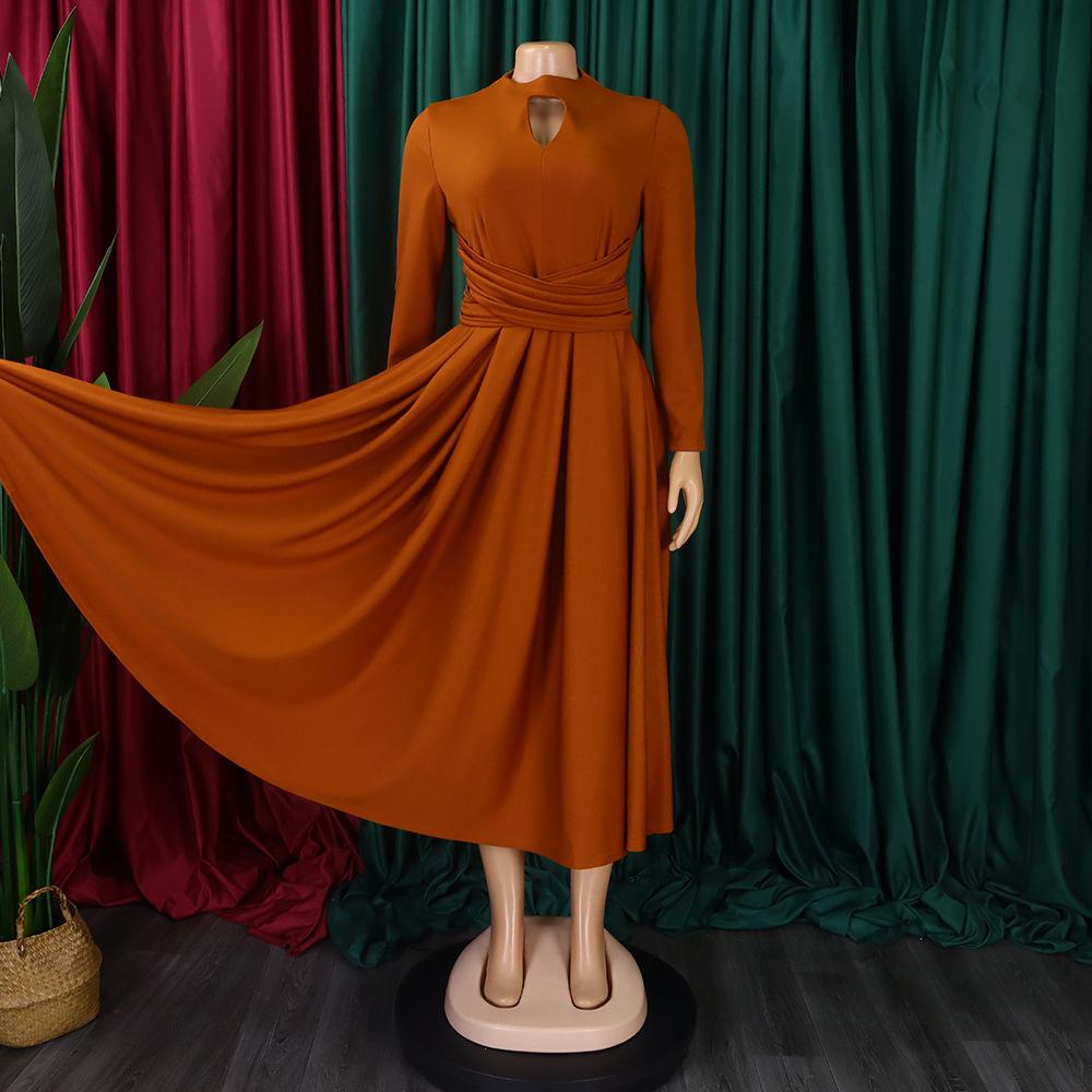 Damenmode Übergröße Afrikanisches Plissee Big Swing Rock Kleid