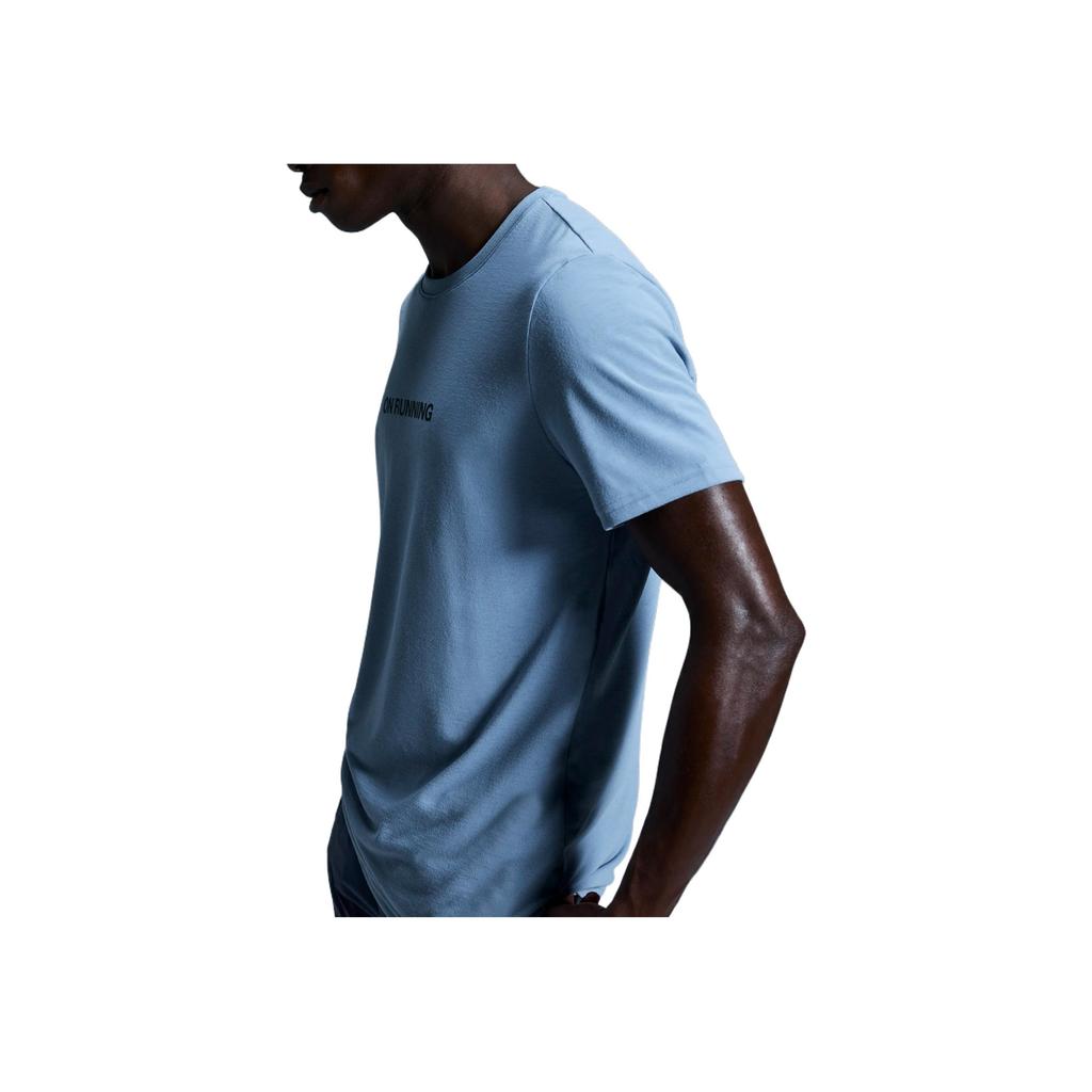 On Run Round Neck Comfortable Casual Short Sleeve T-Shirt Men Tops Light-Gray Blue 1ME30370732