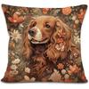 Bichon Frise Pillow Covers 18x18 inches, Vintage Floral Dog Throw Pillow Covers, Gifts for Dog Lover, Farmhouse Botanical Style Decorative