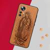 Buddha Jesus Guadalupe Wood Case For Xiaomi 15 Ultra 13 14 11T 12T 13T 14T Pro Cover For POCO F7 F6 F5 X3 X5 X6 X7 Pro
