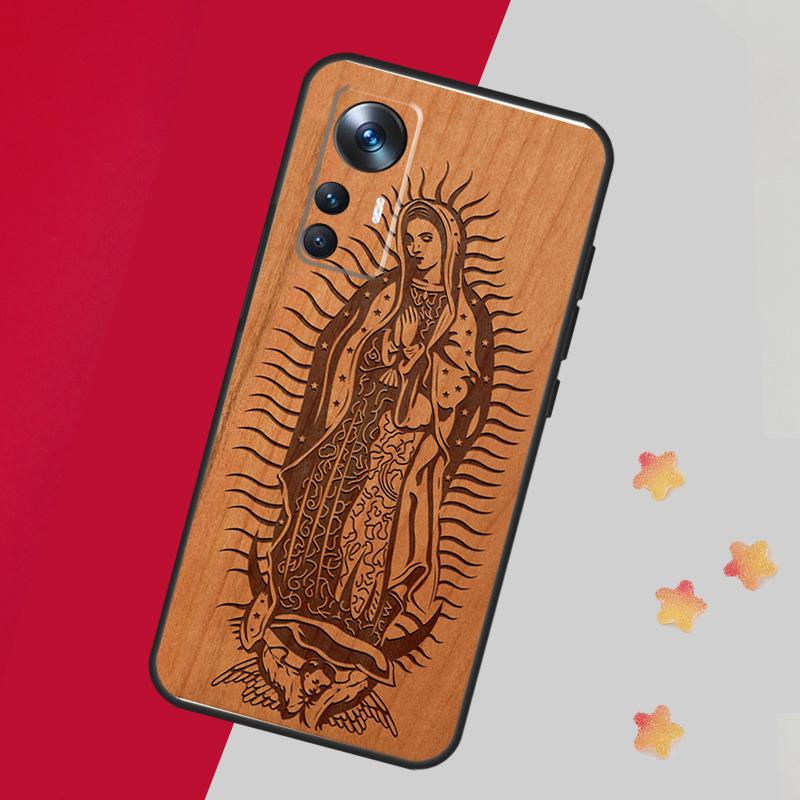 Buddha Jesus Guadalupe Wood Case For Xiaomi 15 Ultra 13 14 11T 12T 13T 14T Pro Cover For POCO F7 F6 F5 X3 X5 X6 X7 Pro
