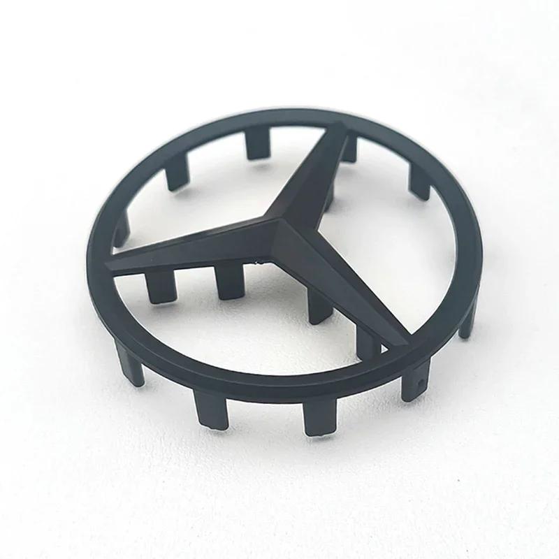 2025 Hot 52mm 58mm ABS Chrome Black Star Logo Mercedes Steering Wheel Logo Sticker For Mercedes Benz C E S Class W253 Emblem Acc