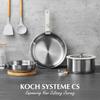 KOCH SYSTEME Zestaw 7 sztuk Stal Nierdzewna Naczynia Kuchenne Zestaw Garnków i Patelni z Odpinaną Rączką Zestaw Naczyń Kuchennych Indukcja