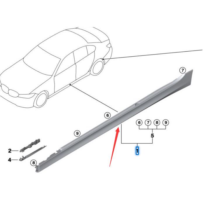 BMW 3 Series G20 Left & Right Sill Trim Panels Without Lights (51778493950, 51778493949)