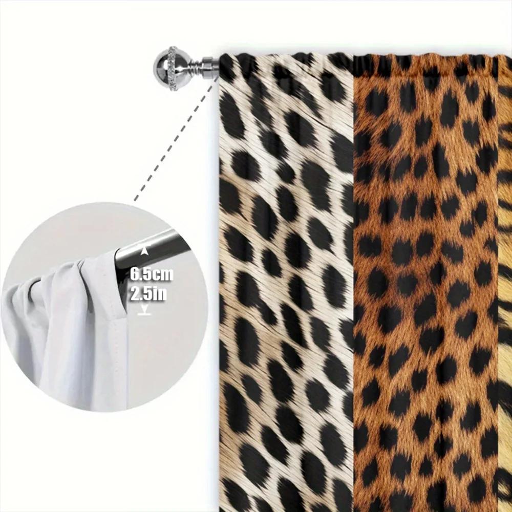 2-teiliger bedruckter Vorhang im Wildlife-Stil für die Inneneinrichtung – Fensterbehandlung mit Stangentasche für Schlafzimmer, Büro, Küche, Wohnzimmer und Arbeitszimmer.
