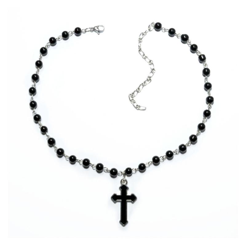 Cross Pendant Necklaces Cross Pendant Chokers Imitation Pearls Religious Jewelry Party Jewelry Gift for Girls Woman Man