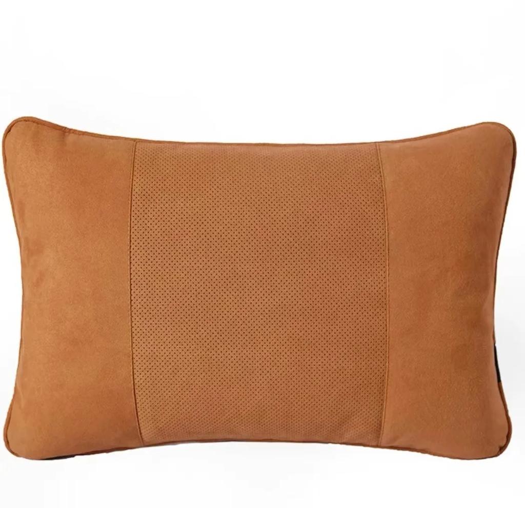 1pc Memory Cotton Headrest and Lumbar Pillow, Breathable Suede Material, Lumbar Pillow Neck Support Adjustable Car Rest Cushion