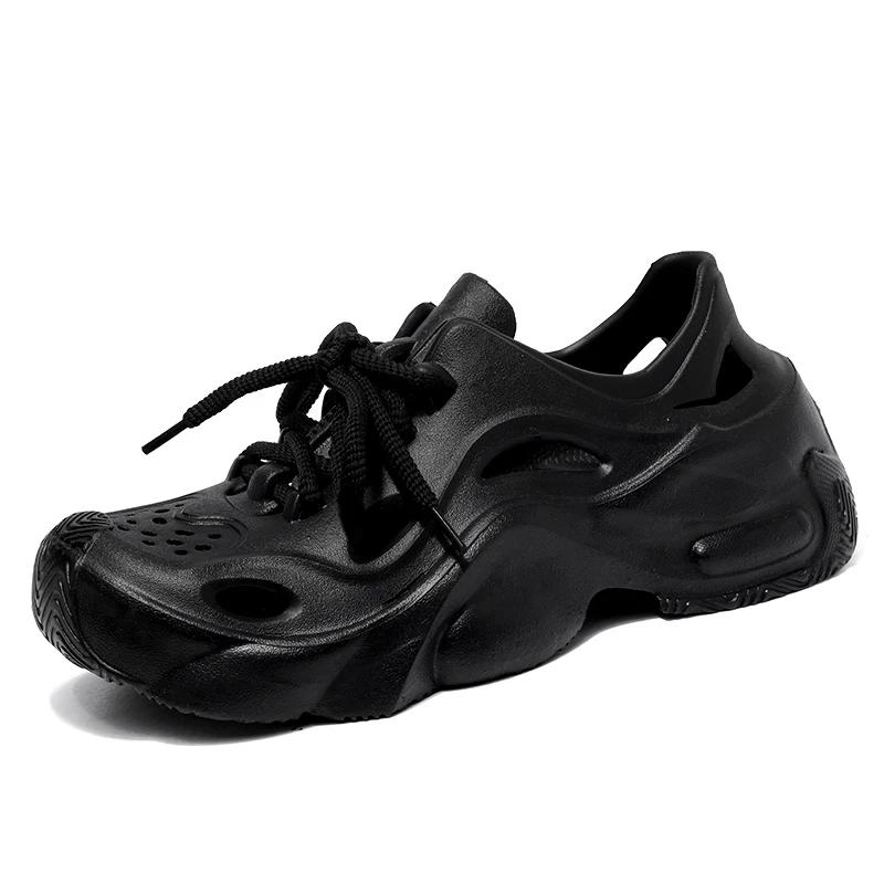 

Модные пляжные шлепанцы вьетнамки мужские домашние тапочки для помещений, обувь для ванной комнаты, лето 2025, мужские шлепанцы, удобные сандалии на платформе для улицы 45 чёрный