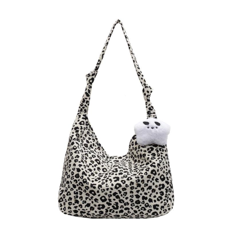 Large Capacity Leopard Print Bag Women New Trendy Fashion Crossbody Bag Women Ins College Students' Class Shoulder Bag Women