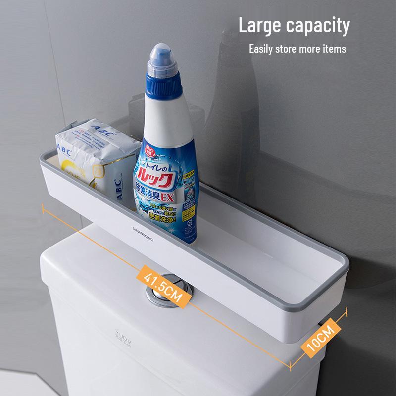 Wall-Mounted Bathroom & Kitchen Storage Rack, No-Drill