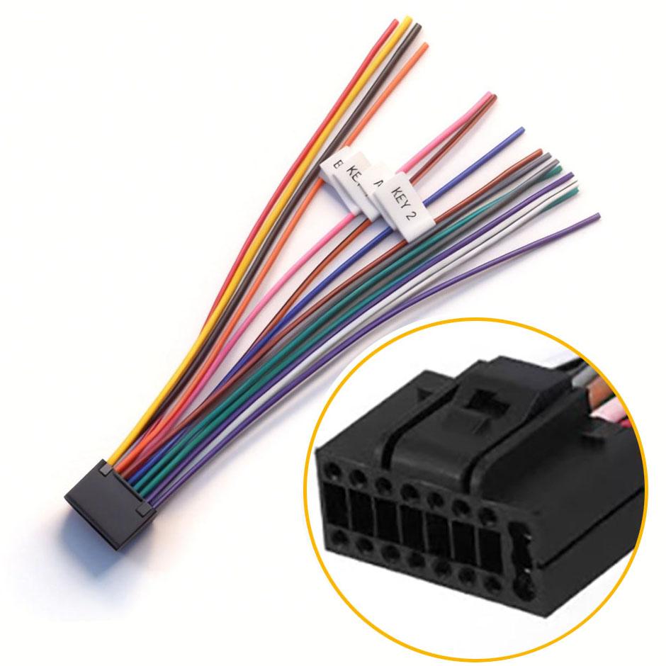 16Pin To ISO Wiring Harness Adapter 16P Plug ISO Connector Conversion Cable Universal Accessories Wire for DIN Screen Car Radio