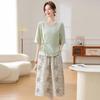YUZHAOLIN Women's Summer Chinese Style Two-Piece Skirt Set