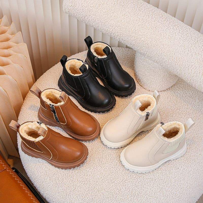 Baby Martin boots 2025 winter new men's and women's boots for 1-6 years old children's 3 casual British style velvet soft-soled boots