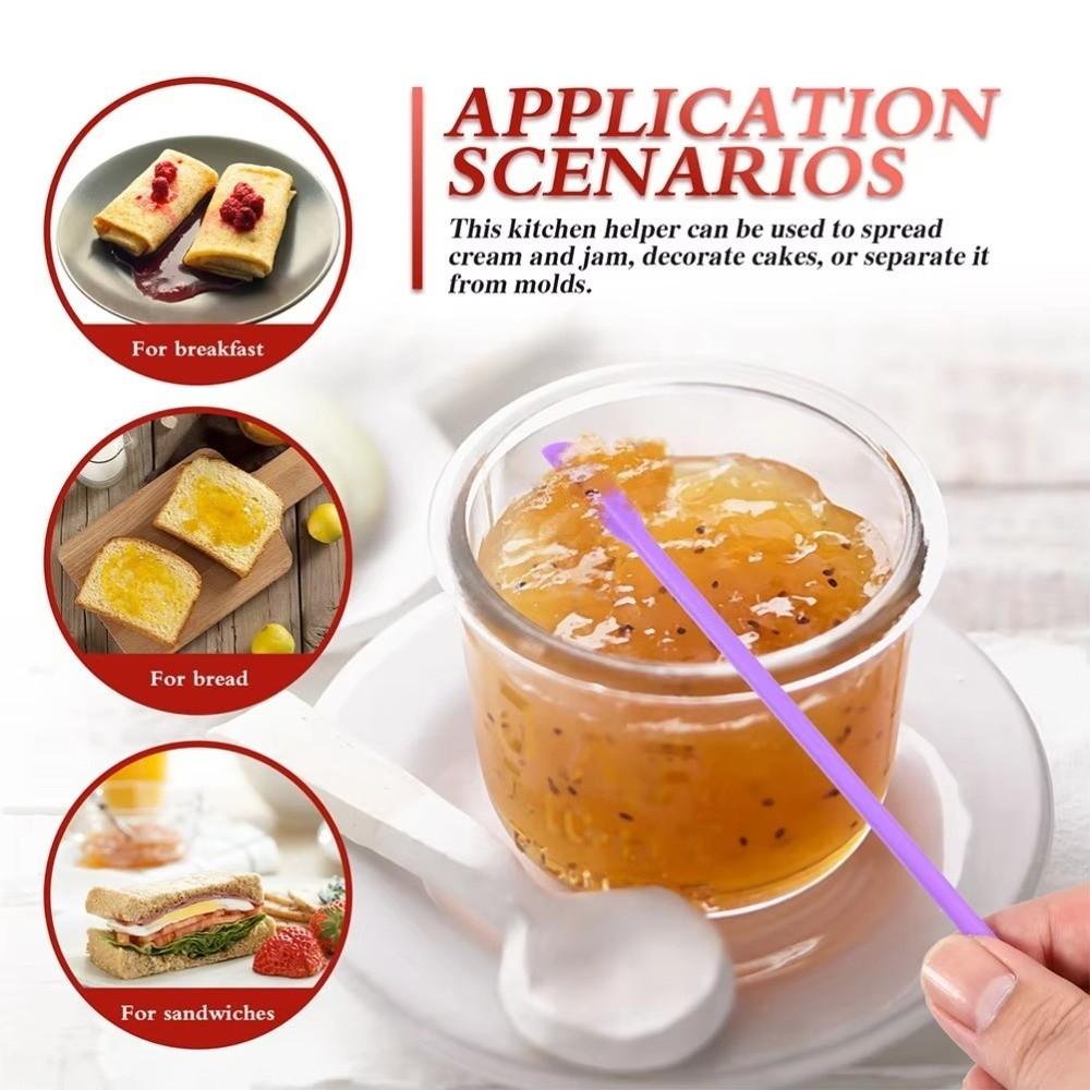 4Pcs/Set Long Handle Mini Silicone Spatula Set Heat-resistant Jam Bottle Scraper Cookware