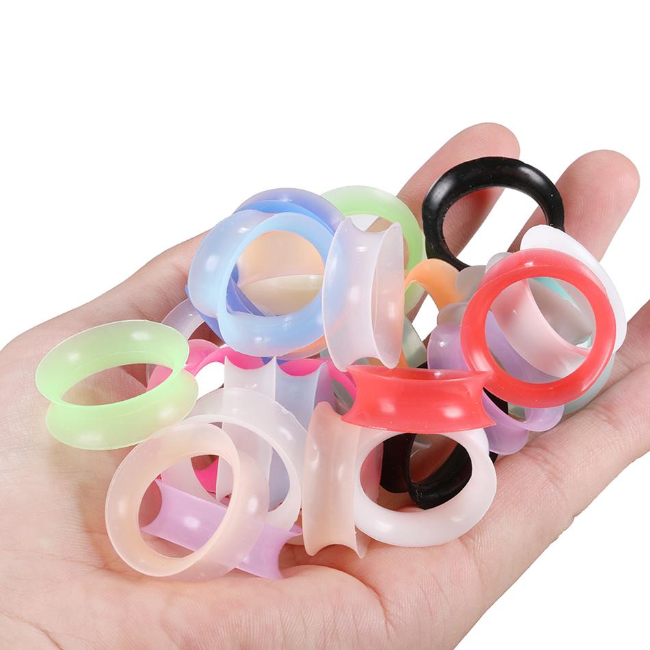 2 Stück Silikon Ohrstöpsel und Tunnel Ohrpiercings Ohrstecker Verschraubter Ohrdehner Ohr-Expander Körperschmuck Piercings
