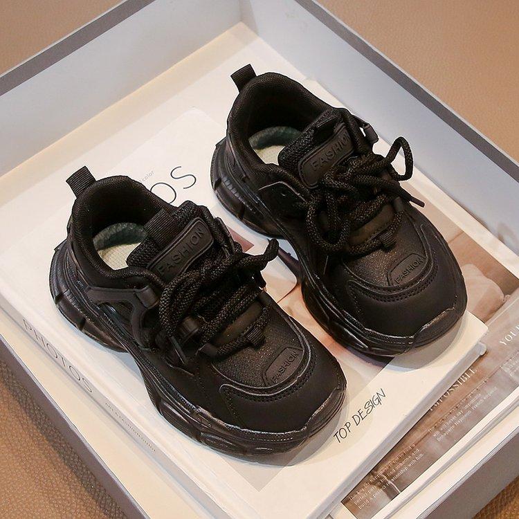 

Girls dad shoes spring and autumn 2025 new children s non-slip sneakers older children girls fashion princess classmates spring 37 чёрный