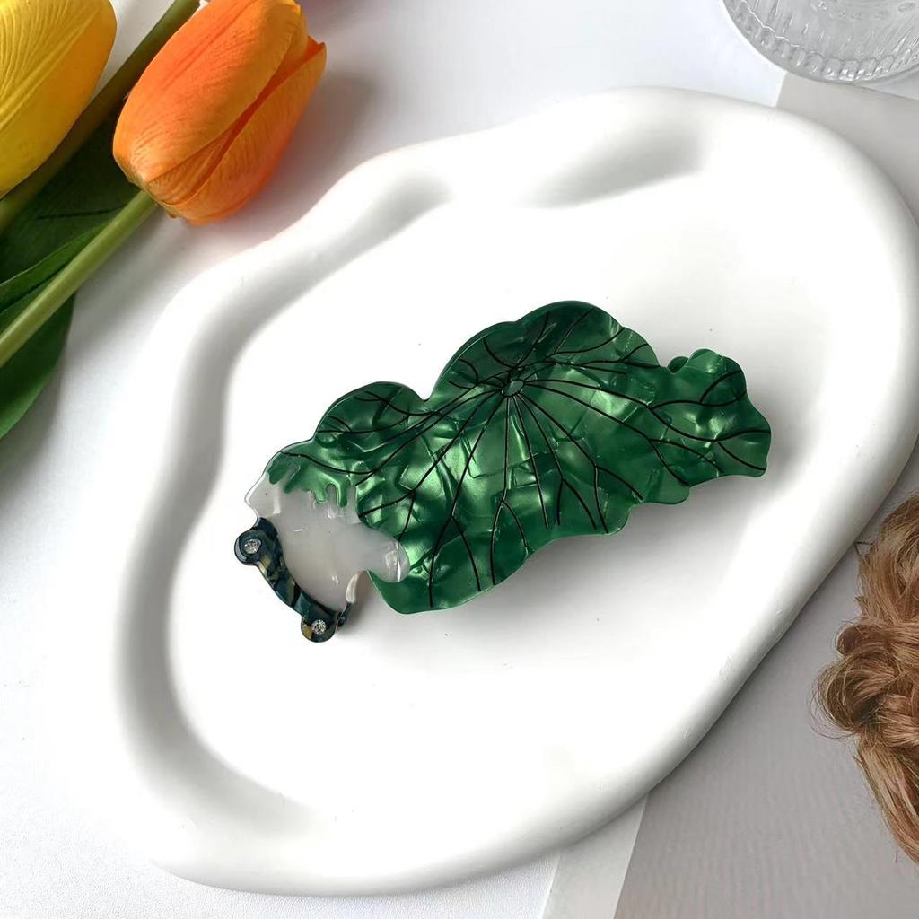 1pc New Lotus Leaf Frog Grip Clip Fashion Cartoon Ginkgo Leaf Hair Clip Animal Shark Clip Hair Accessories