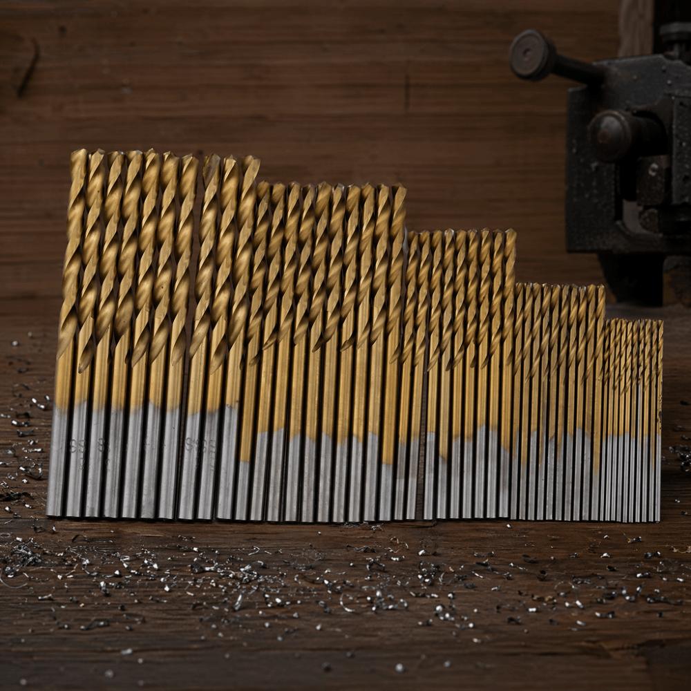 50pcs 135 Degree Point Angle HSS Drill Bit Set High Speed Steel Drill Bits Wood