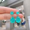 2021 Trend 925 Sterling Silver Paraiba Tourmaline Emerald Gemstone Big Drop Earrings for Women Cocktail Party Fine Jewelry Giift