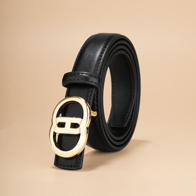 Fashion Women'S Leather Belt Fashion Simple Versatile Cowhide Belt Decoration With Suit Dress High-End Belt