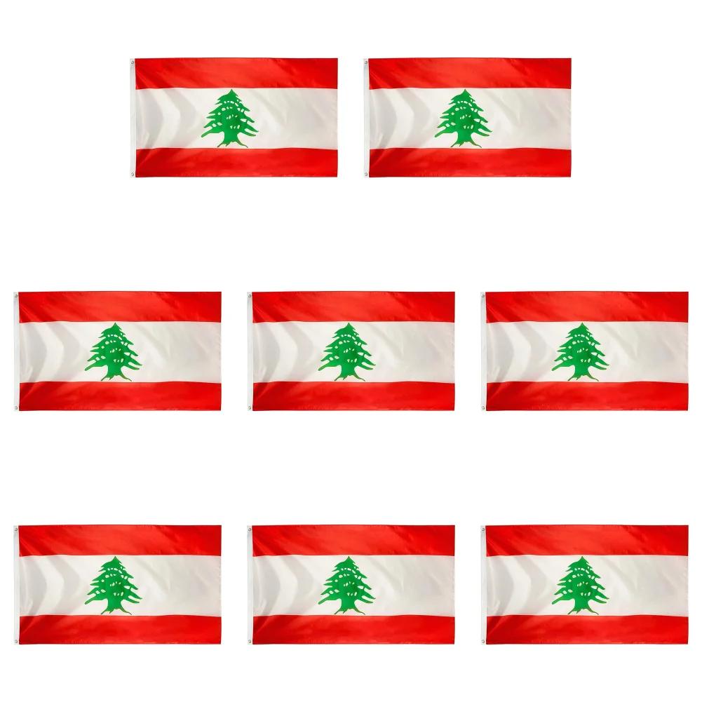 1-10 ks Dekorativní vlajka Libanon Světové vlajky zemí Polyester Vlajka Libanonské republiky Vnitřní Venkovní 90x150cm Vlajka k zavěšení