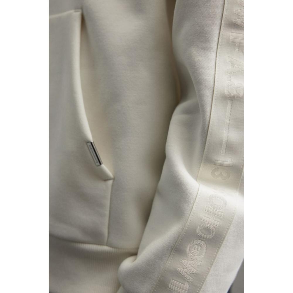 H M Side Stripe Hoodie Loose Fit creaM