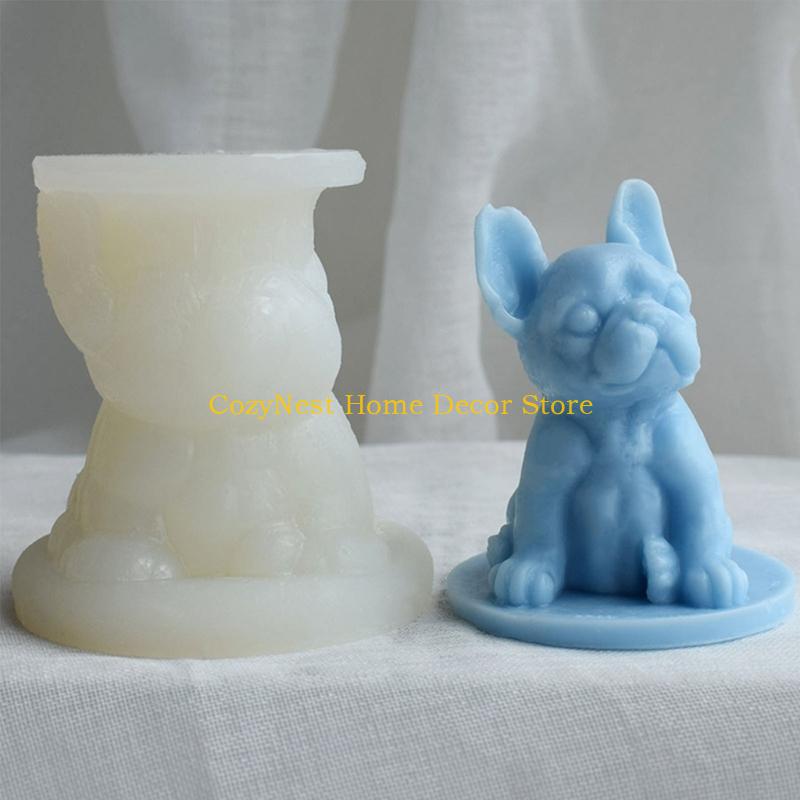 92MF French Fighting Dog Cake Chocolate Cake Fondant Mold Diy Baking Manual Mold Silicone Fondant Mould