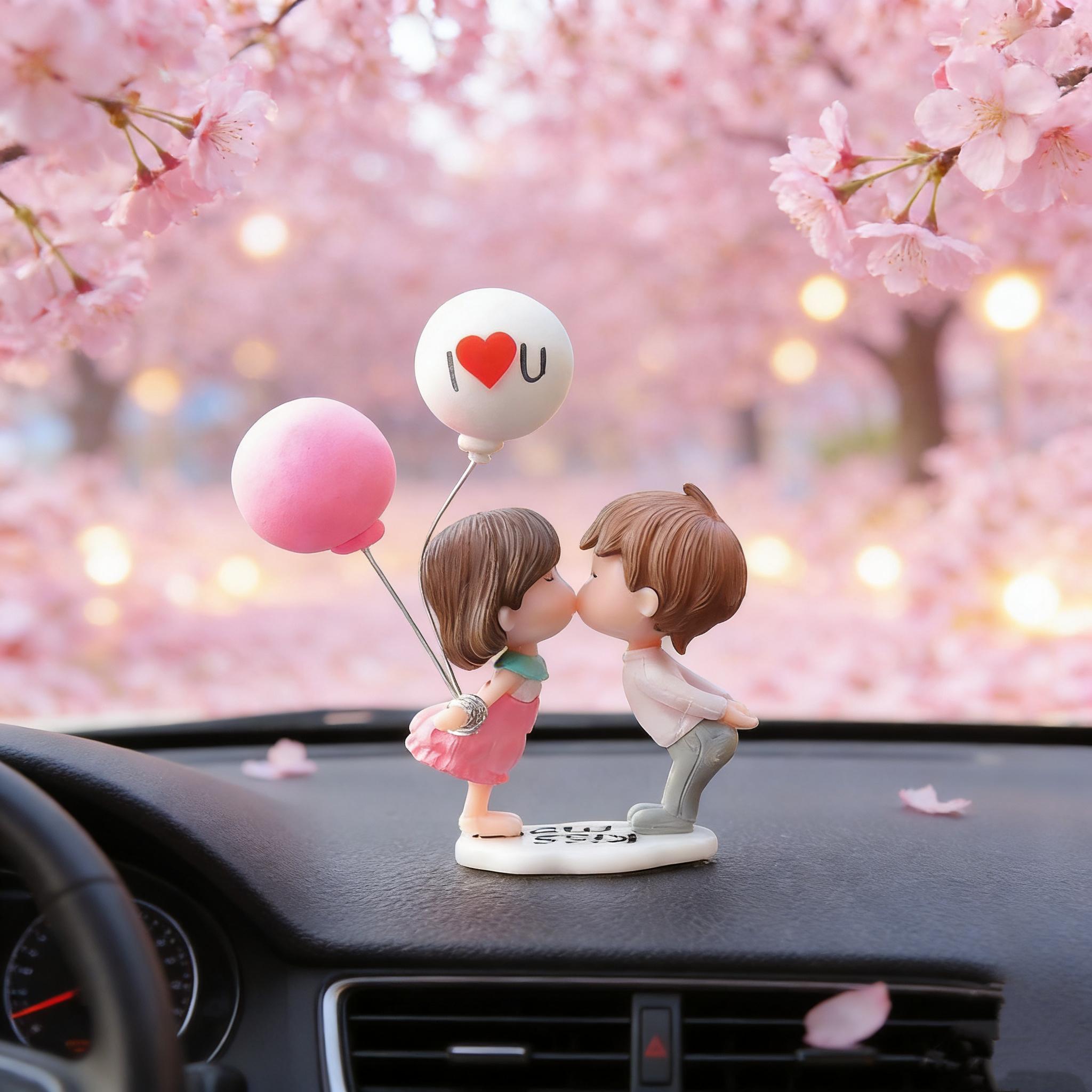 Auto Ornamenten Leuke Cartoon Koppels Actiefiguur Figuurtjes Ballon Ornamenten Auto Interieur Accessoires Voor Dashboard Meisjes Cadeaus