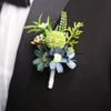 Artificial Wedding Corsage And Boutonniere Set Silk Flower Wrist Corsage And Lapel Pin for Bridal Party Business Opening Ceremony Guest Flower