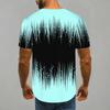 Women Short Sleeve Crew Neck T Shirt Dark Blue Light Blue Abstract Flame Swirl Print Top