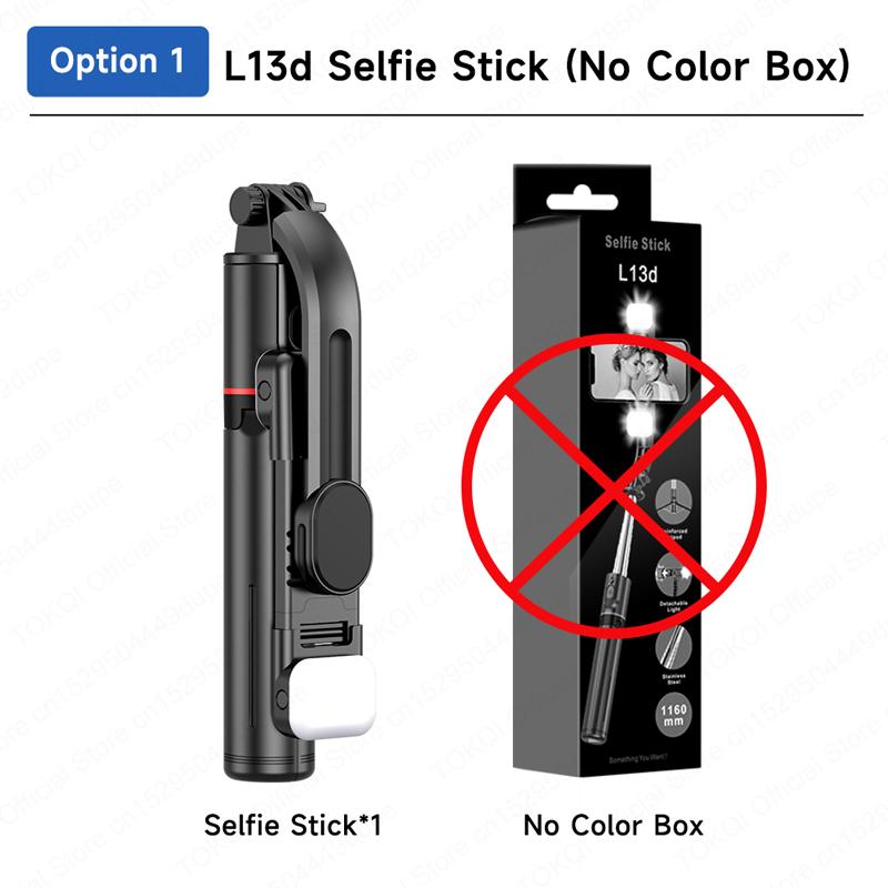 TOKQI L13d Selfie Stick Tripod with Fill Light Wireless Bluetooth 45.66in Bracket Portable Tripod for iPhone 17/16 Smartphones 7