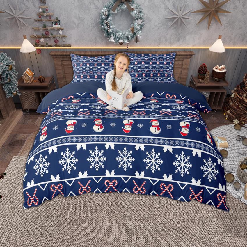 Comforter Homewish Cute Snowman For Kids Winter Snowflake Bedding Set Boys Girls Happy New Year Gifts Set