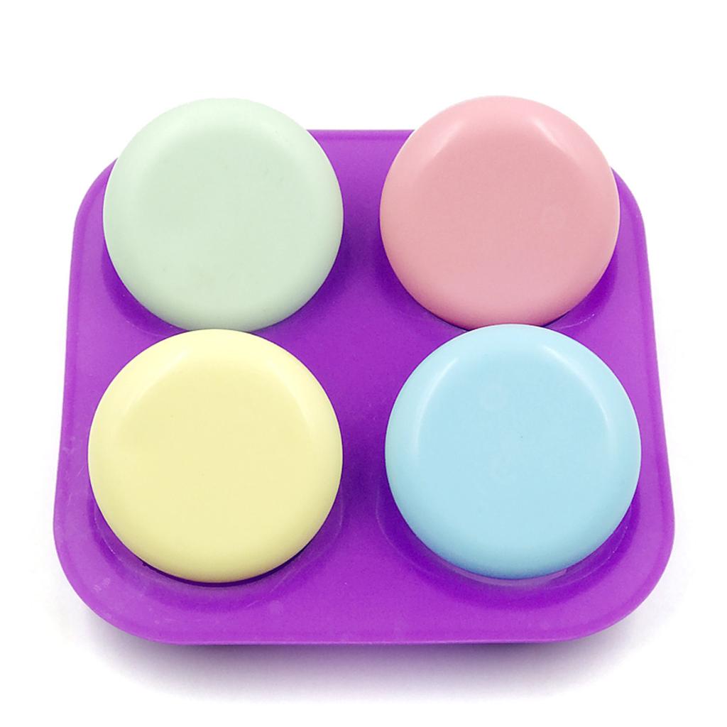 Silicone Mold with 4 Cavities for Making Round Hedgehogs, Cement or Plaster Stones for Mandala Dot Painting