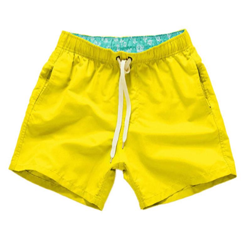 Men Shorts Quick-drying Beach Sports Casual Short Pants Solid Color Loose Swimming Fitness Cropped