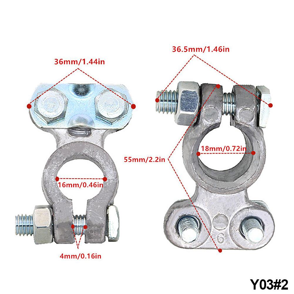 2Pcs Car Battery Terminal Wire Cable Clamp Top Quick Post Terminal Positive & Negative Electric Connector Clamps Auto Accessorie
