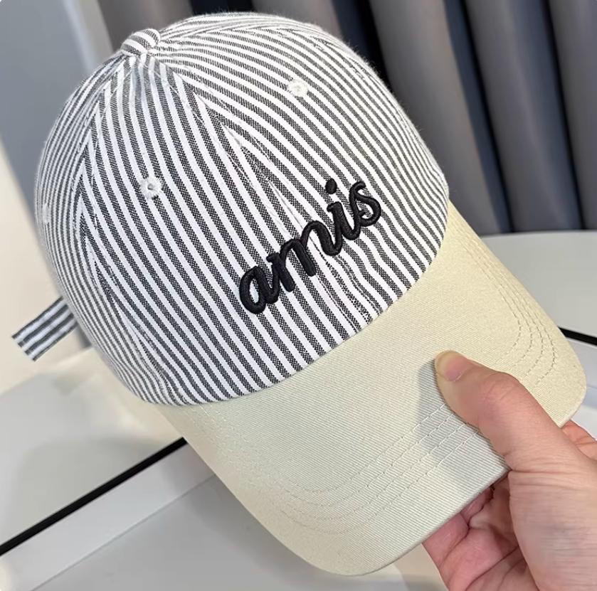

Fashion Wide Brim Cotton Baseball Cap Unisex Letter Embroidery Striped Color Block Cute Outdoor Casual Sun Hat Adjustable чёрный