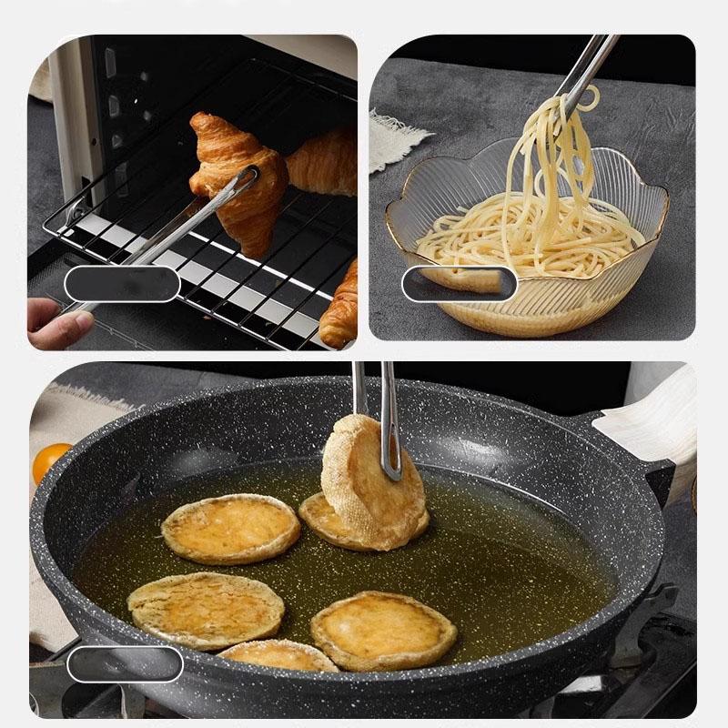 Professional Stainless Steel BBQ Tongs for Outdoor Camping Kitchen Multi Function Food Clamp Commercial Grilling Tools