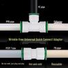 Quick Connect PPR Ball Valve PVC Elbow Tee, No Hot Melt, 4 Points/40 PE Water Pipe Fittings.