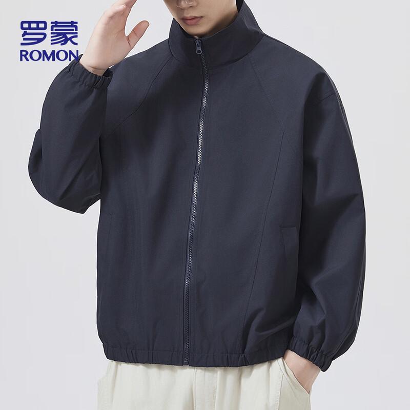 ROMON Men's Casual Windproof Stand-Collar Jacket