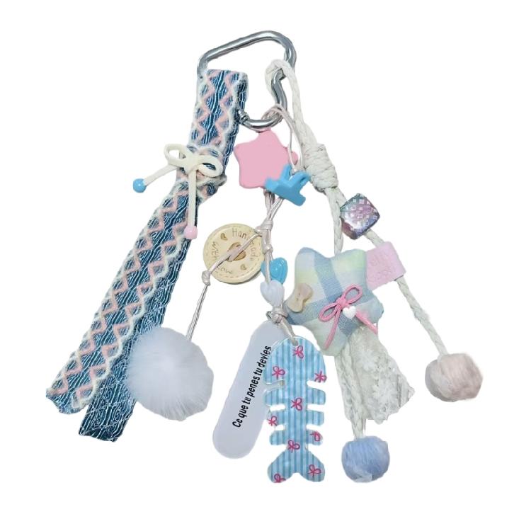 

Soft And Sturdy Cat Star Bag Decoration Playful Cat Star Fabric Keychain Pendant Charm Enhances Your Bag s Personality 1