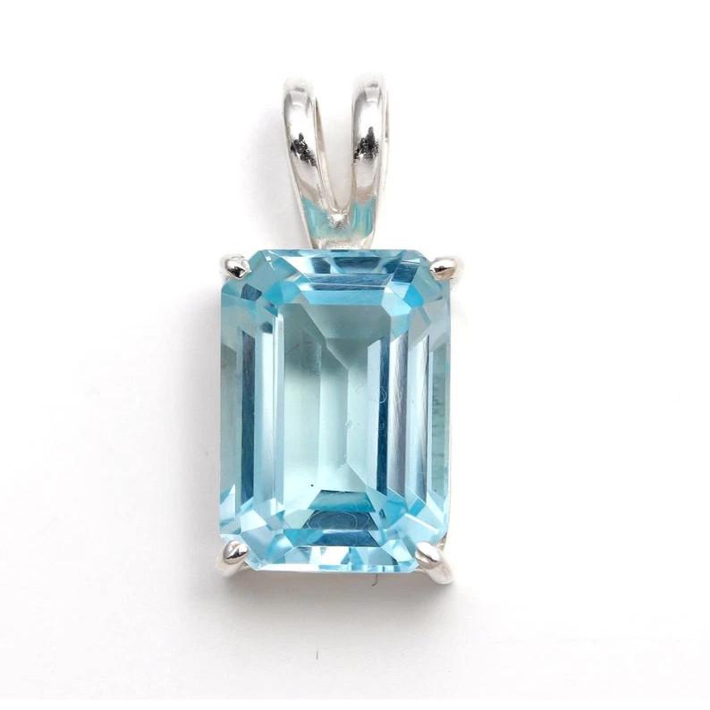Zils akvamarīna kulons Dārgakmens 19 karātu