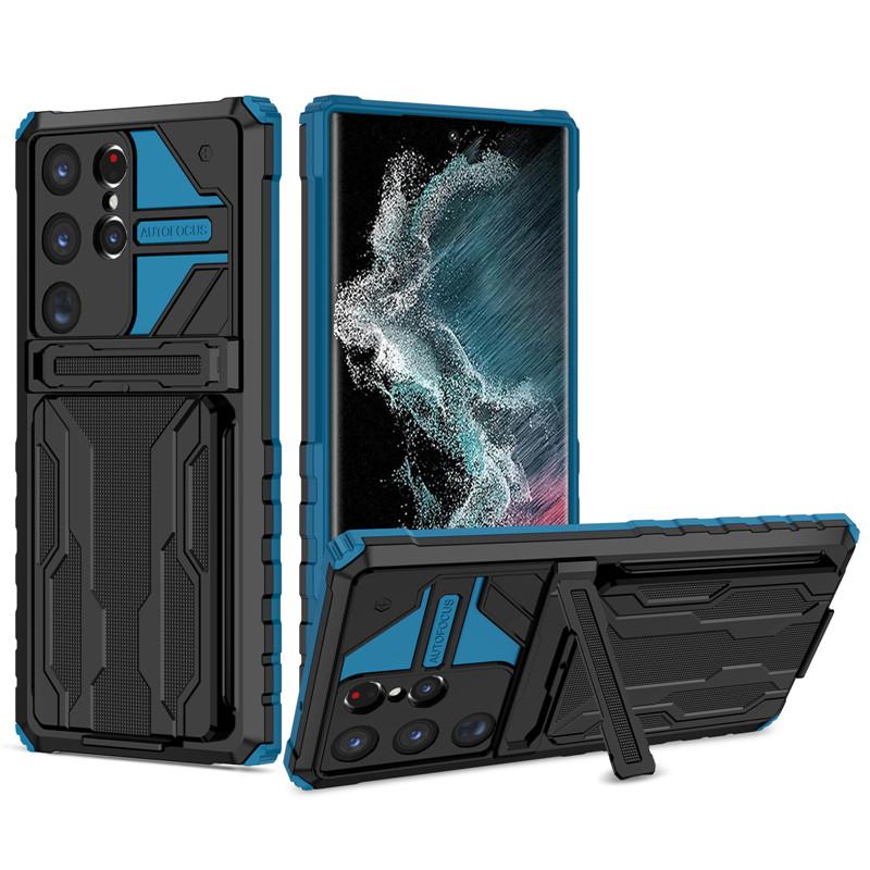 For Samsung Galaxy S23 Plus S23 Ultra Case ShockProof KickStand Phone Case For Galaxy S23Plus S23Ultra Card Slot Back Cover