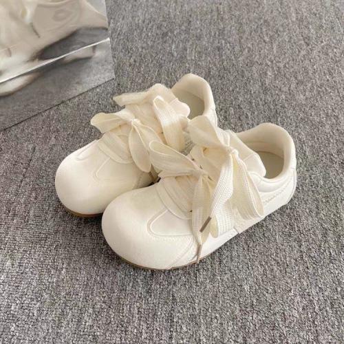 Double shoelace little white shoes women's 2025 new autumn design thick-soled women's shoes retro breathable German training casual shoes
