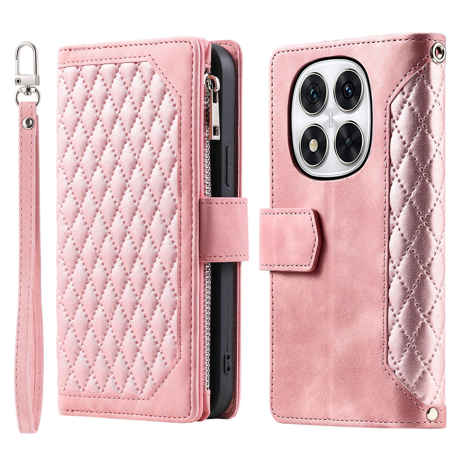 

Style 005 For Xiaomi Redmi Note 14 Pro 4G Wallet Case Rhombus Stitching Line PU Leather Phone Cover E
