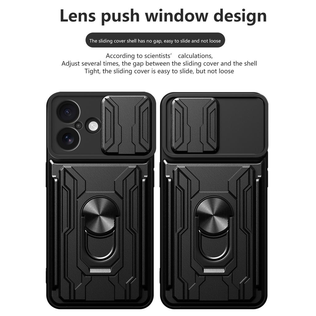 Für iPhone 17 Hülle PC+TPU Ständer Handy-Rückseite mit Kameraschieber