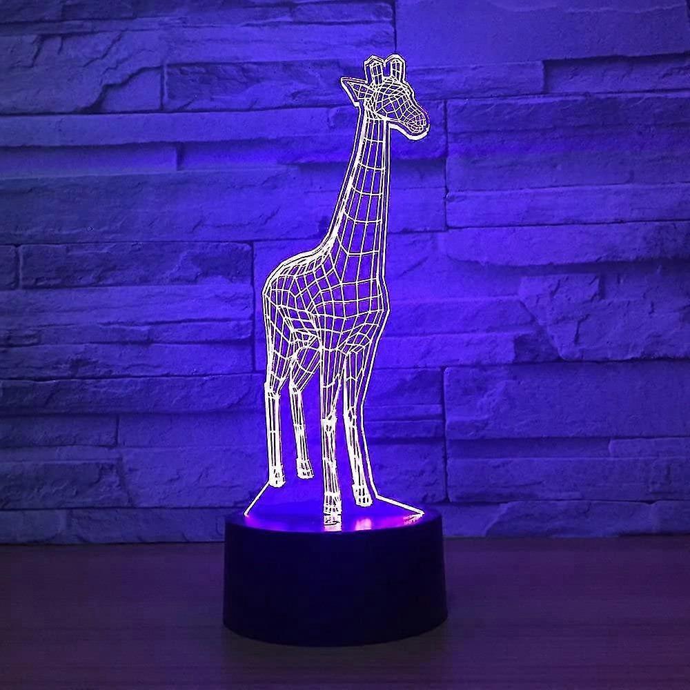 Animali Giraffa Luce Notturna 3D Touch LED Lampade da Tavolo Scrivania Lampada da Scrivania Cambiabile a 7 Colori Tavolo Decorazione Stanza Casa Regalo, Regalo di Compleanno Regalo di Natale Gi