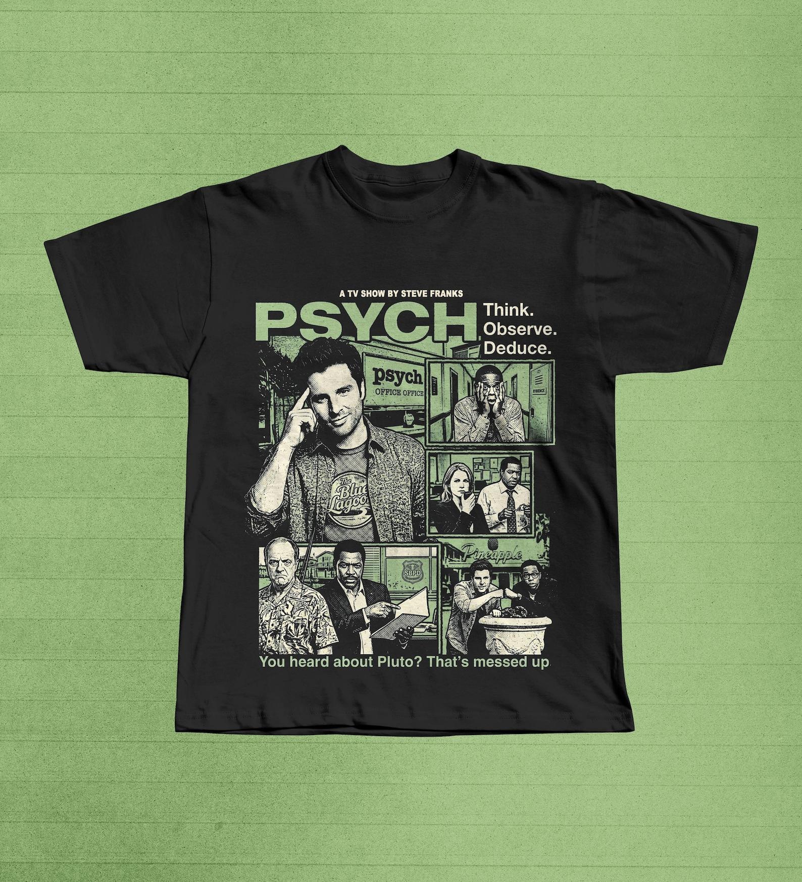 Psych TV Show Graphic Tee | Shawn Spencer Retro Comedy Shirt | Detective Fan Gift S