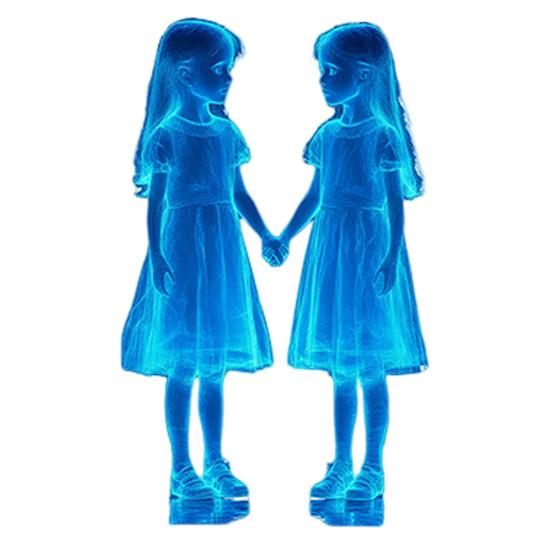 Halloween Wall Sticker Glow-in-the-Dark Creepy Twin Girl Sticker Self Adhesive